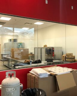 New location for tasty cinnamon rolls is getting closer thanks to #otg and some fresh main-view glass!