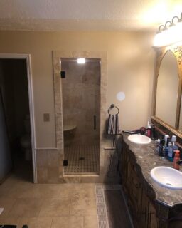 This shower door update makes quite a difference #beforeandafter