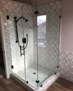Another beautiful bathroom, especially the glass door right?